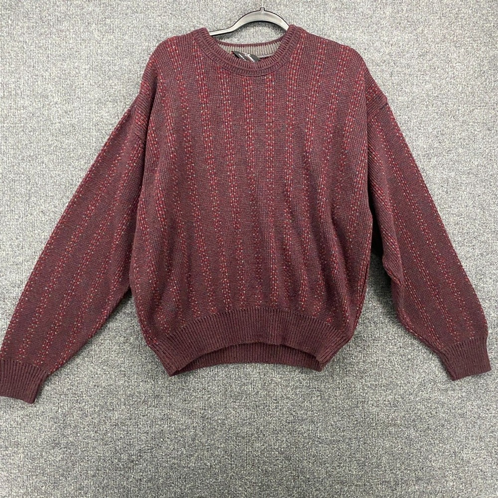 Reed James Sweater Mens L Knit Pullover Crew Neck Long‎ Sleeve Grandpa Vintage